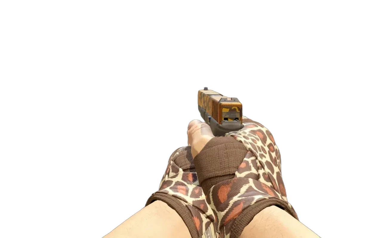 Glock-18 Reactor with Giraffe Hand Wraps CS2 skin combo
