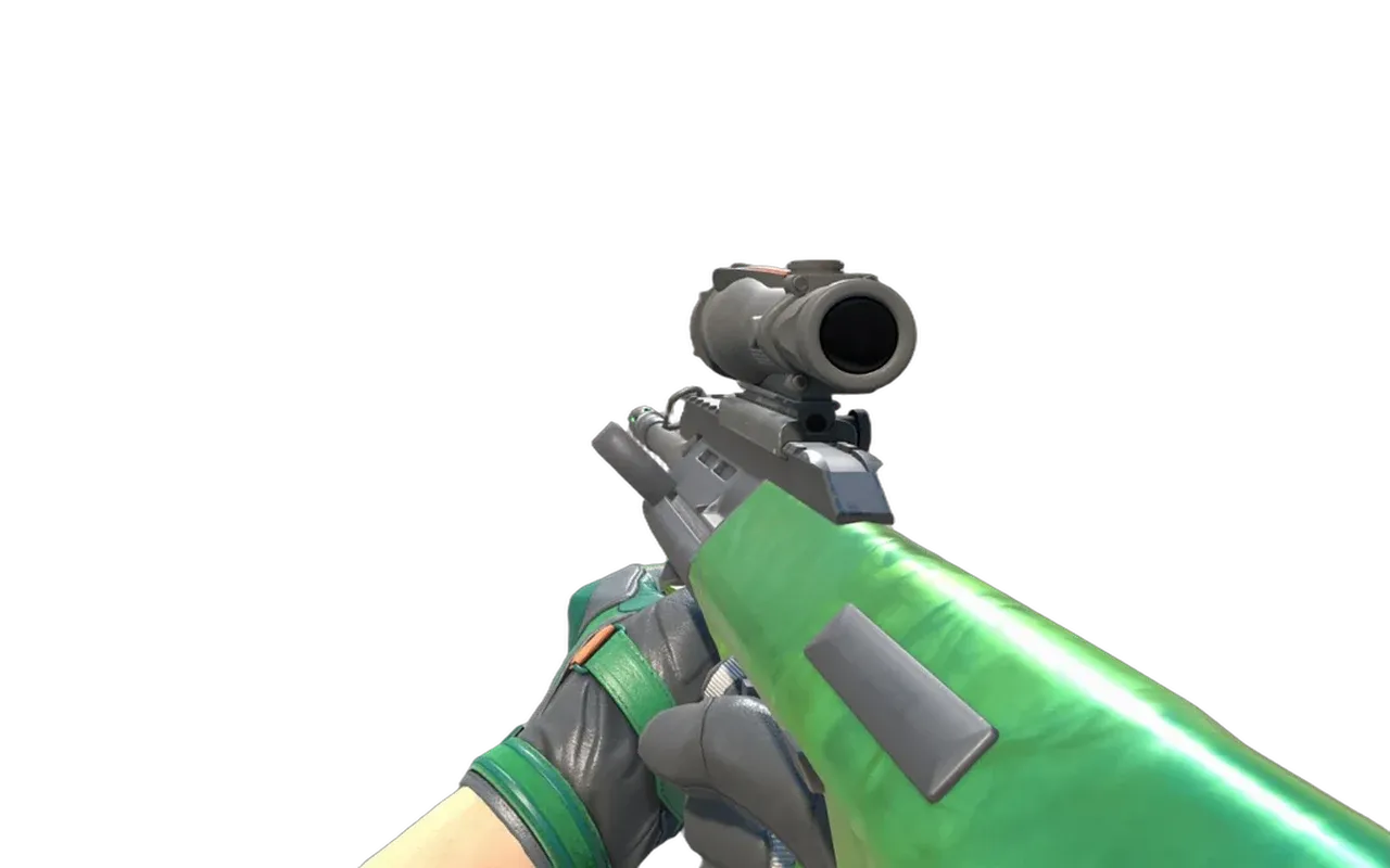 AUG Carved Jade with Turtle Moto Gloves CS2 skin combo