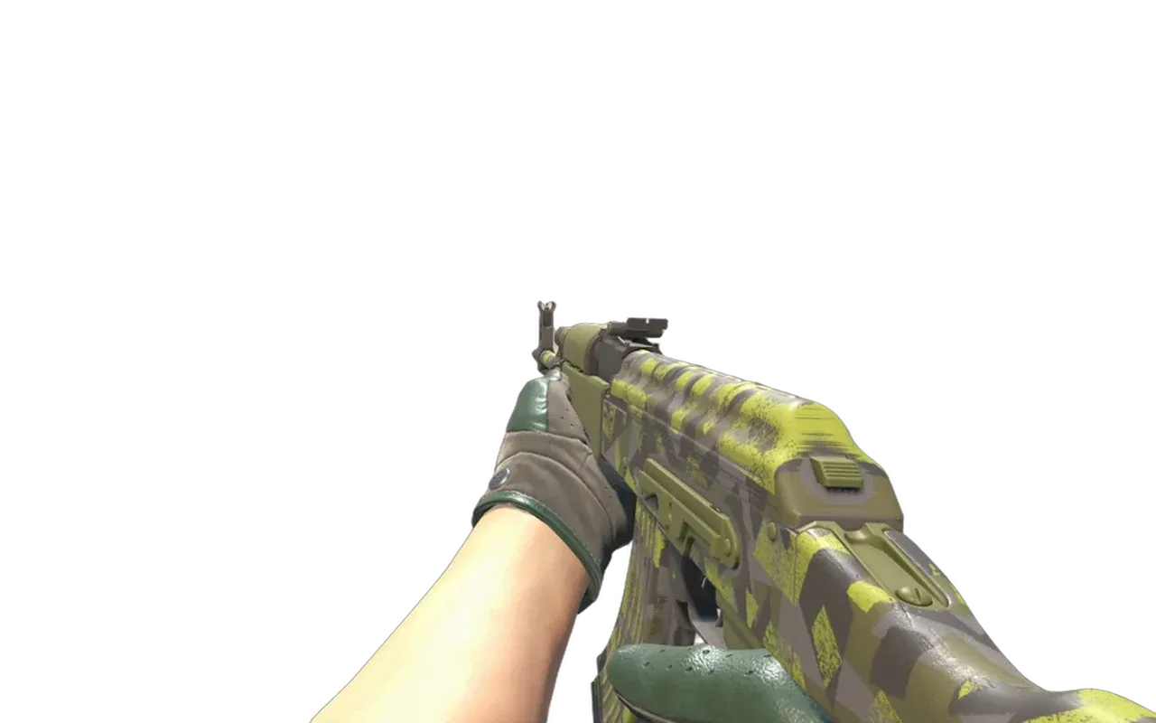 AK-47 Olive Polycam with Racing Green Driver Gloves CS2 skin combo