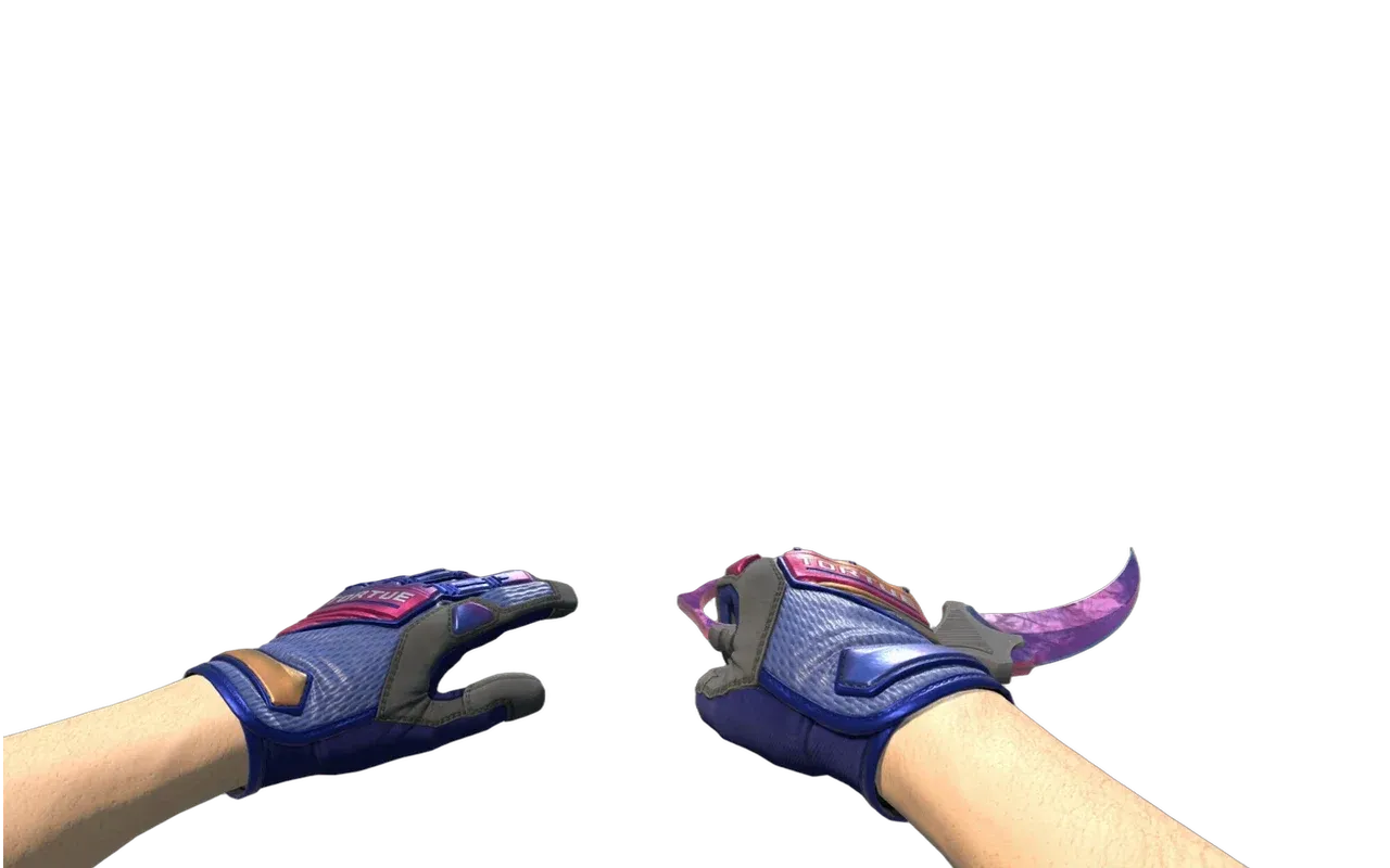 Karambit Doppler Phase 2 with Fade Specialist Gloves CS2 skin combo