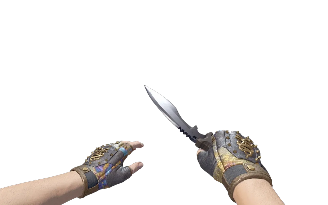 Kukri Knife Blue Steel with Case Hardened Hydra Gloves CS2 skin combo