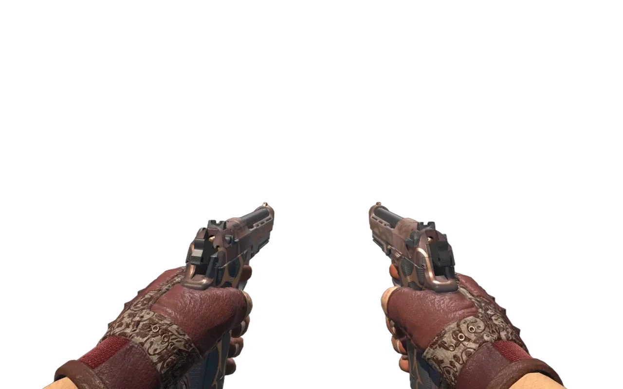 Dual Berettas Mystic Conjunction with Needle Point Broken Fang Gloves CS2 skin combo