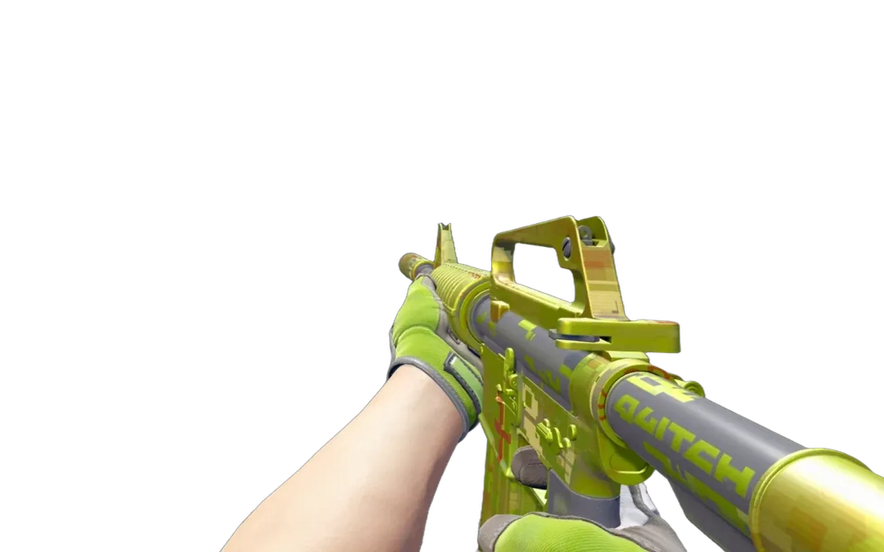 M4A1-S Fatal Glitch with Emerald Web Specialist Gloves CS2 skin combo