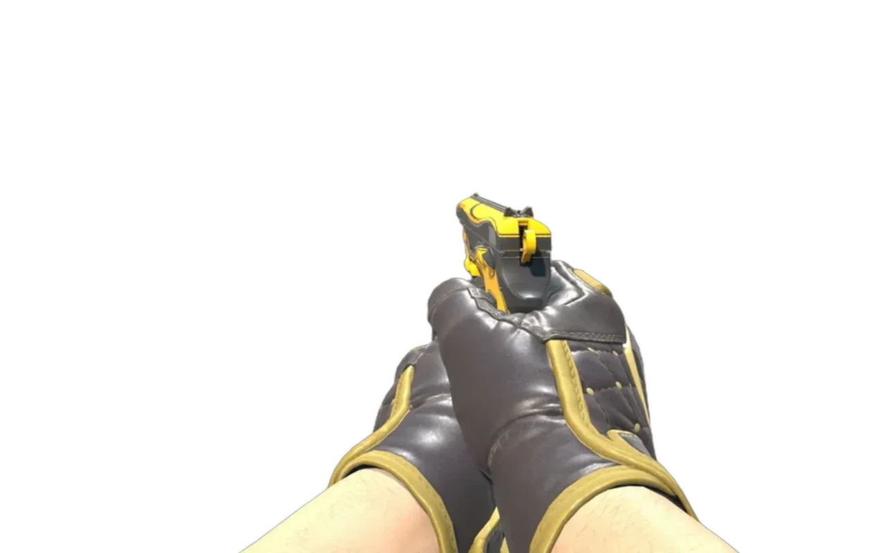 CZ75-Auto Yellow Jacket with Chocolate Chesterfield Specialist Gloves CS2 skin combo