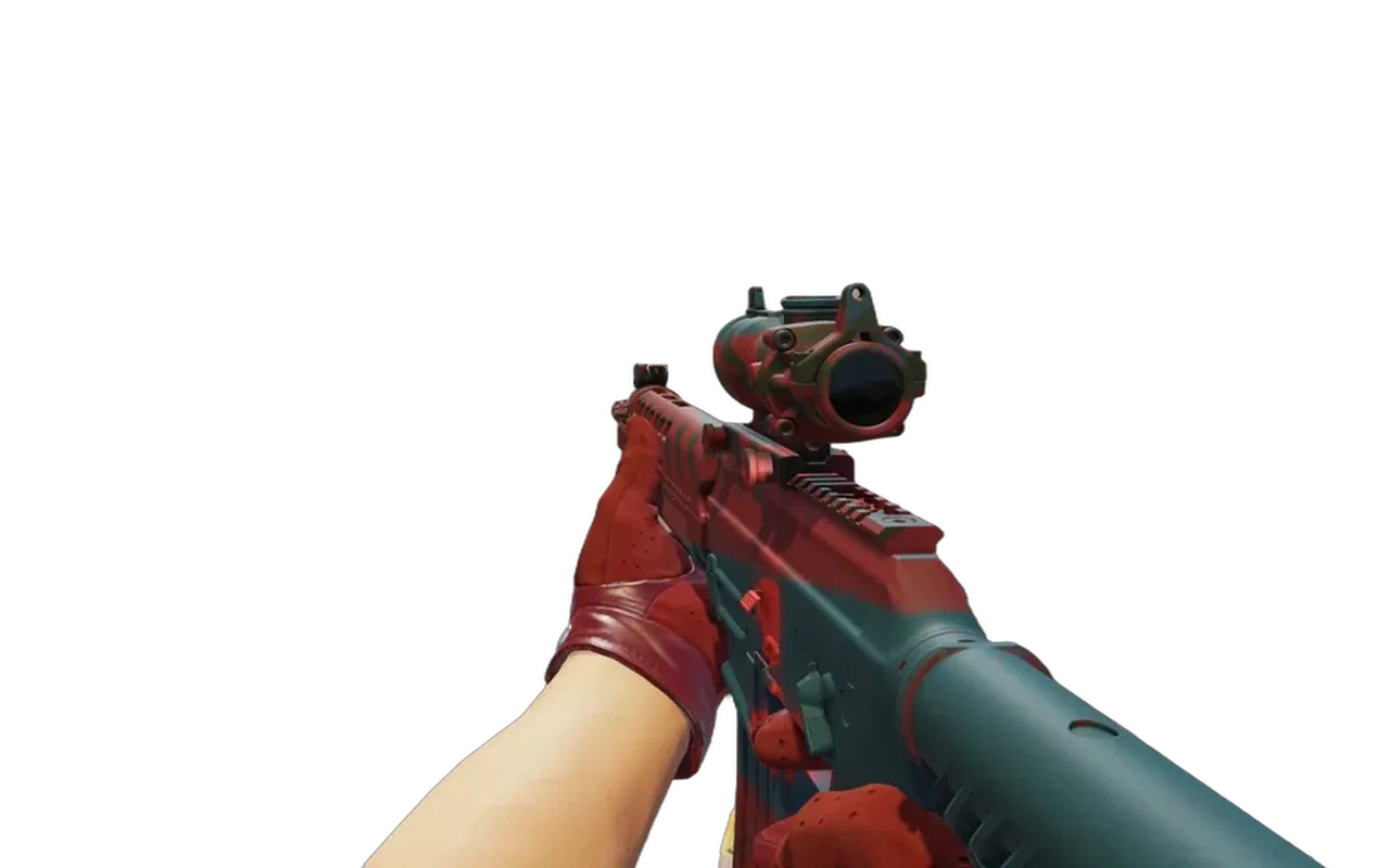SG 553 Fallout Warning with Brocade Crane Driver Gloves CS2 skin combo