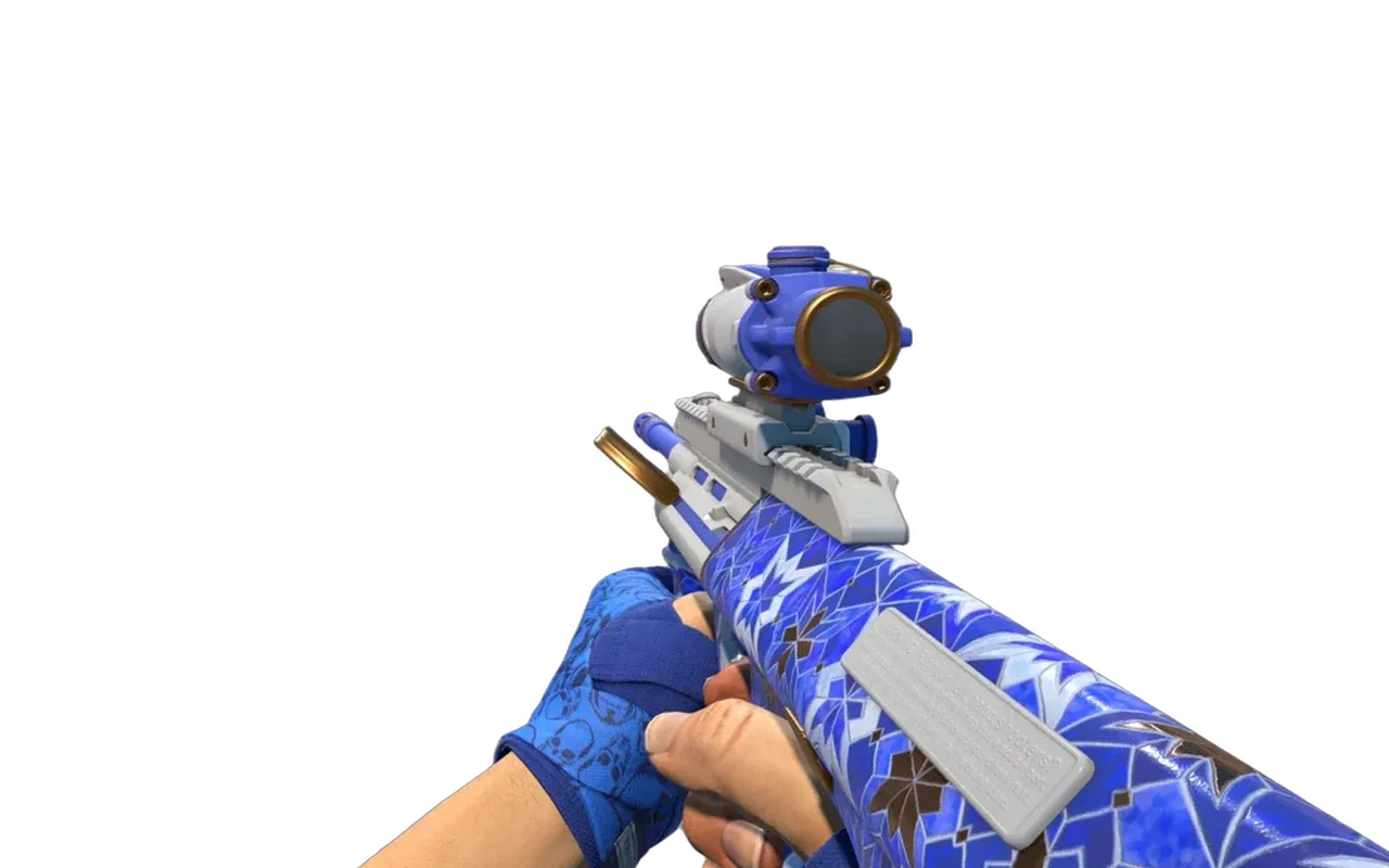 AUG Lapis Lazuli with Cobalt Skulls Hand Wraps CS2 skin combo