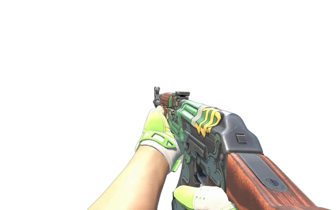 AK-47 Fire Serpent with Hedge Maze Sport Gloves CS2 skin combo