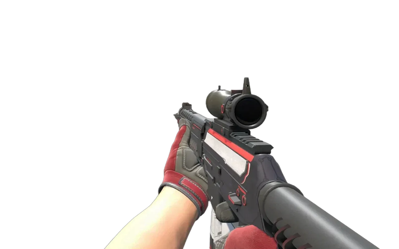 SG 553 Cyrex with Rezan the Red Driver Gloves CS2 skin combo