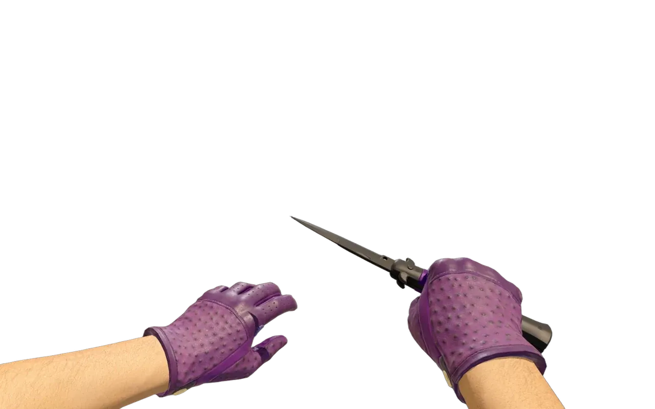 Stiletto Knife Ultraviolet with Plum Quill Driver Gloves CS2 skin combo