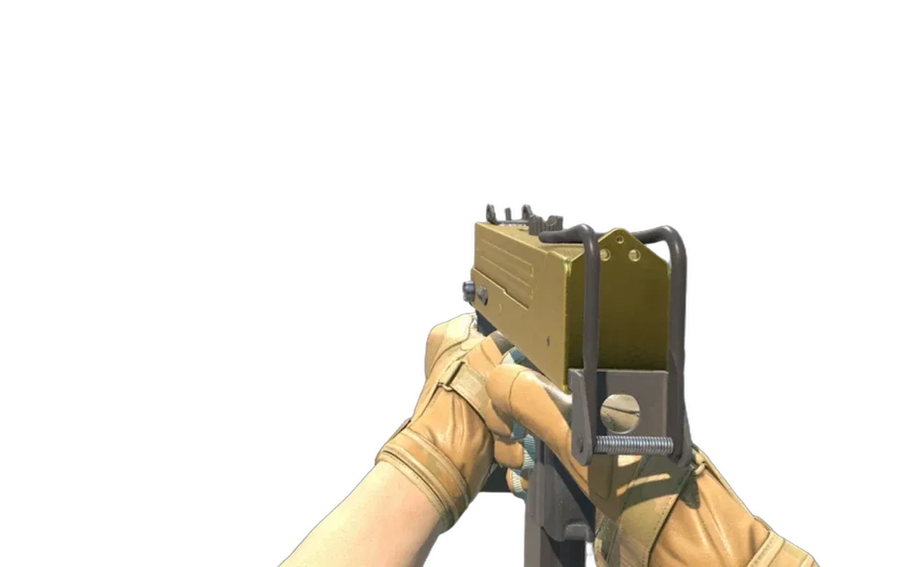 MAC-10 Gold Brick with Transport Moto Gloves CS2 skin combo