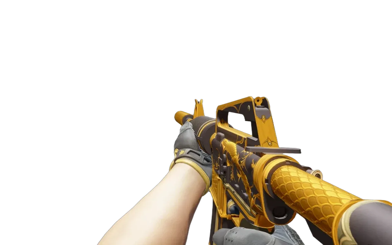 M4A1-S Golden Coil with Omega Sport Gloves CS2 skin combo