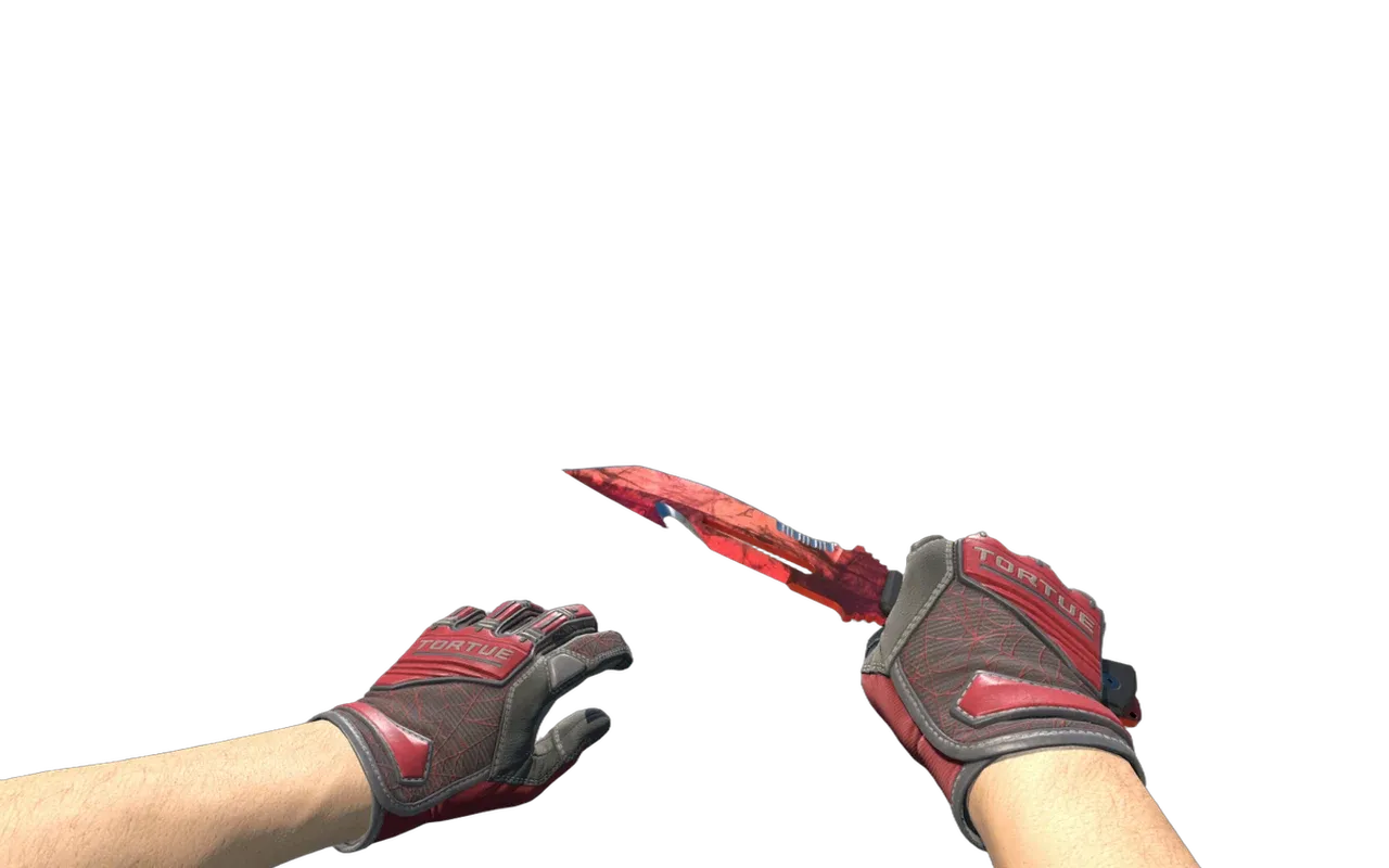 Survival Knife Crimson Web with Crimson Web Specialist Gloves CS2 skin combo