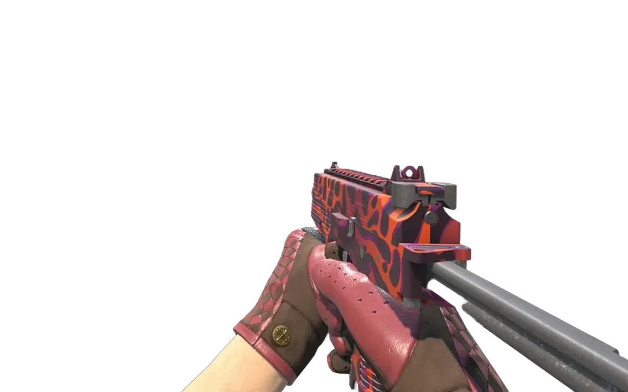 MP9 Ruby Poison Dart with Crimson Weave Driver Gloves CS2 skin combo