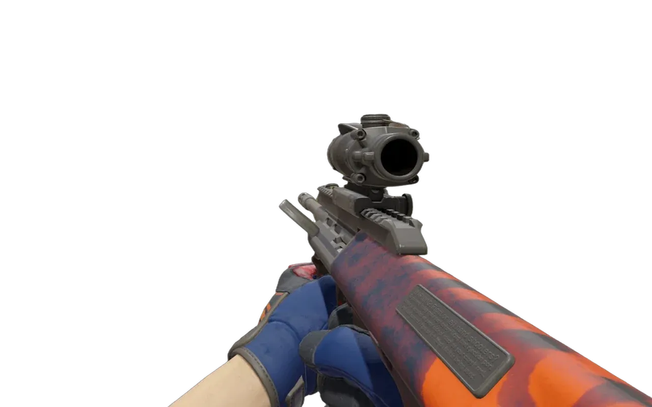 AUG Radiation Hazard with Sunburst Specialist Gloves CS2 skin combo