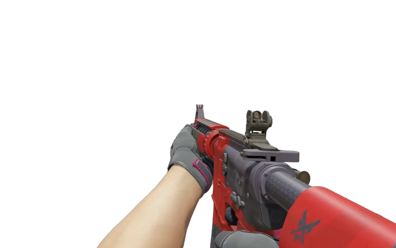 M4A4 Evil Daimyo with Crimson Kimono Specialist Gloves CS2 skin combo