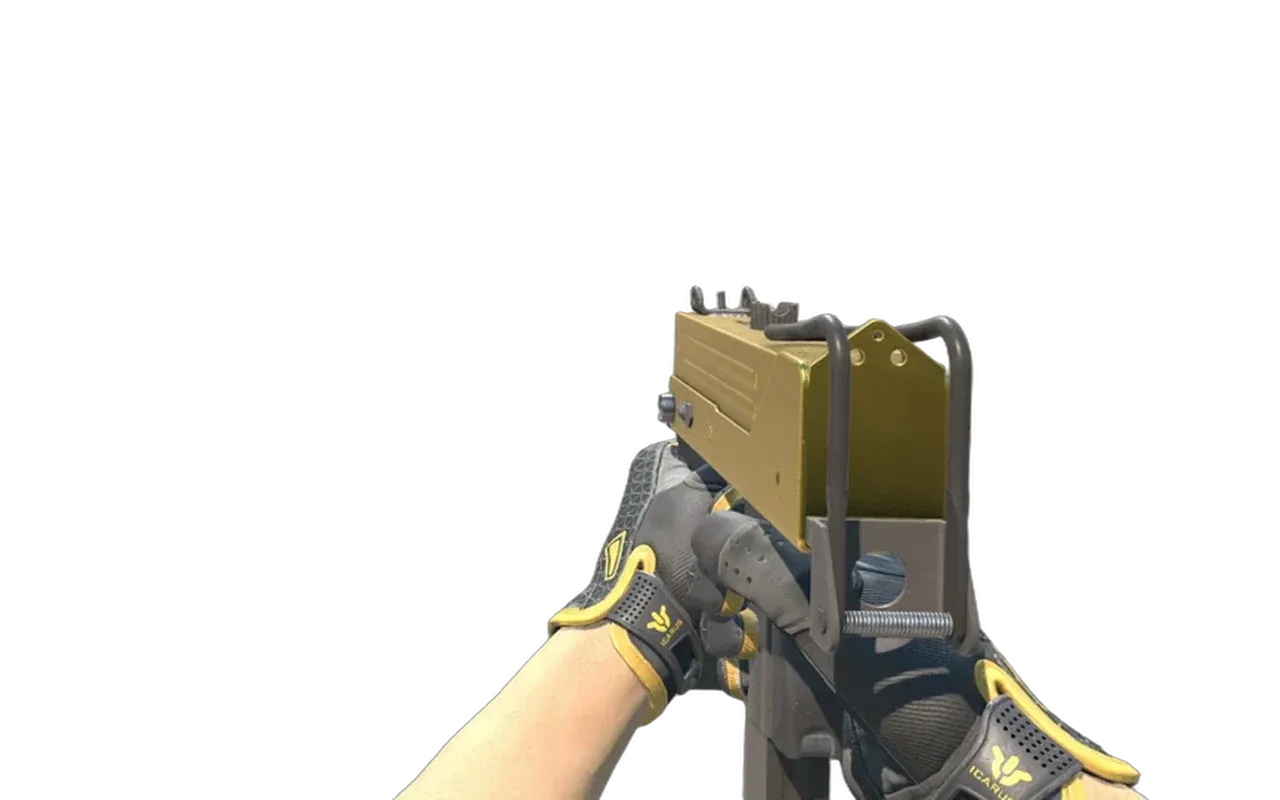 MAC-10 Gold Brick with Omega Sport Gloves CS2 skin combo