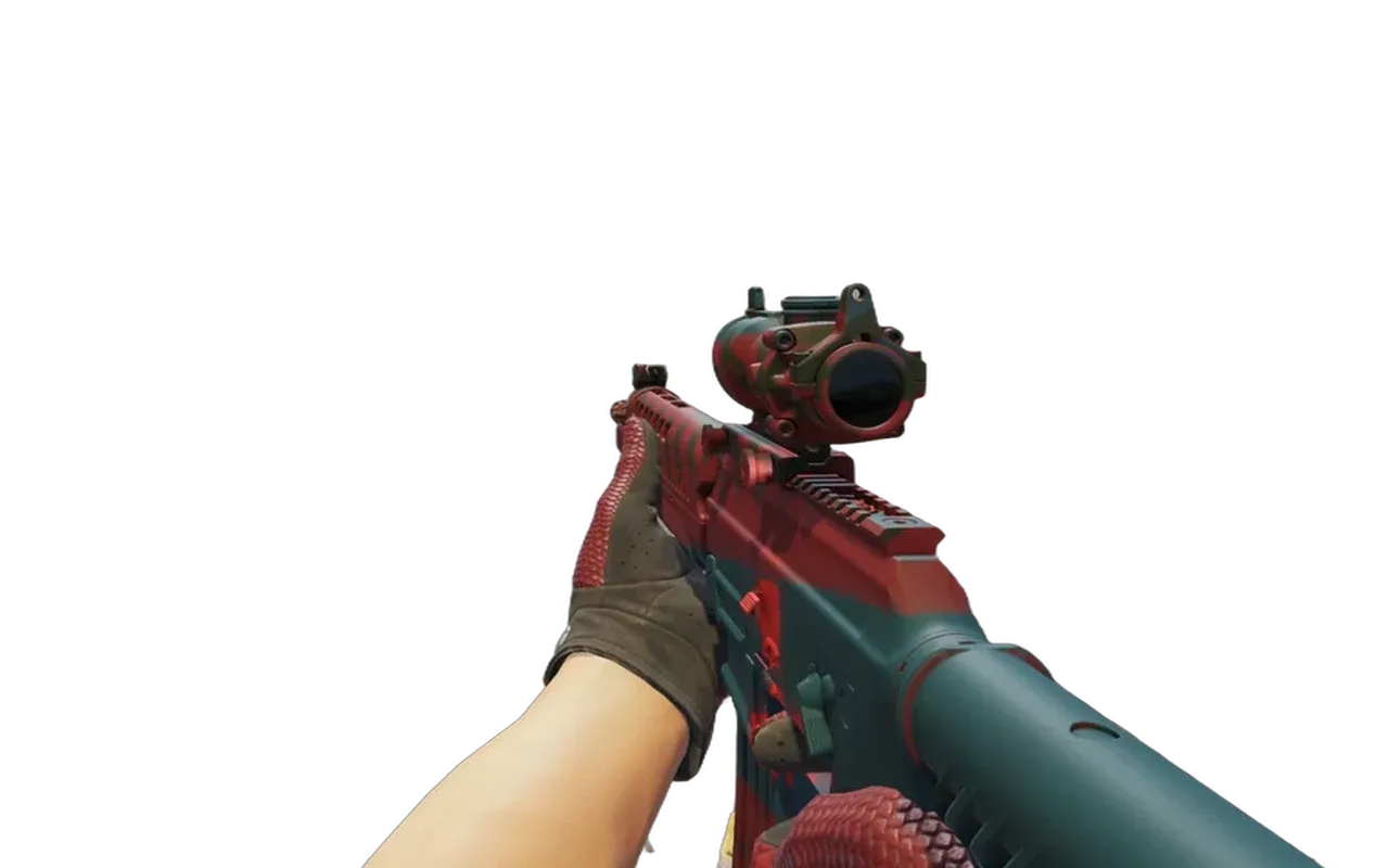 SG 553 Fallout Warning with Dragon Fists Driver Gloves CS2 skin combo
