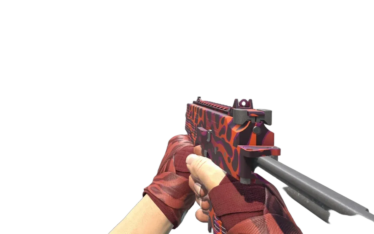 MP9 Ruby Poison Dart with Slaughter Hand Wraps CS2 skin combo