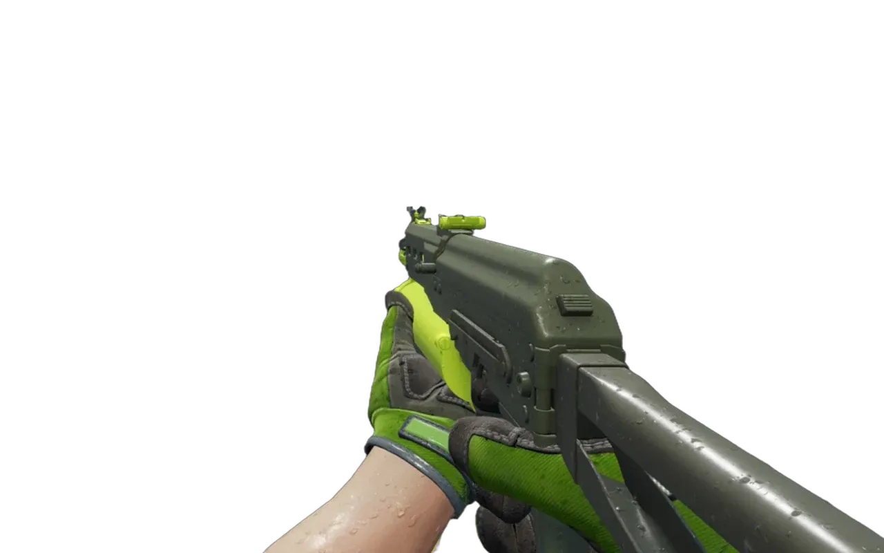 PP-Bizon Chemical Green with Emerald Web Specialist Gloves CS2 skin combo