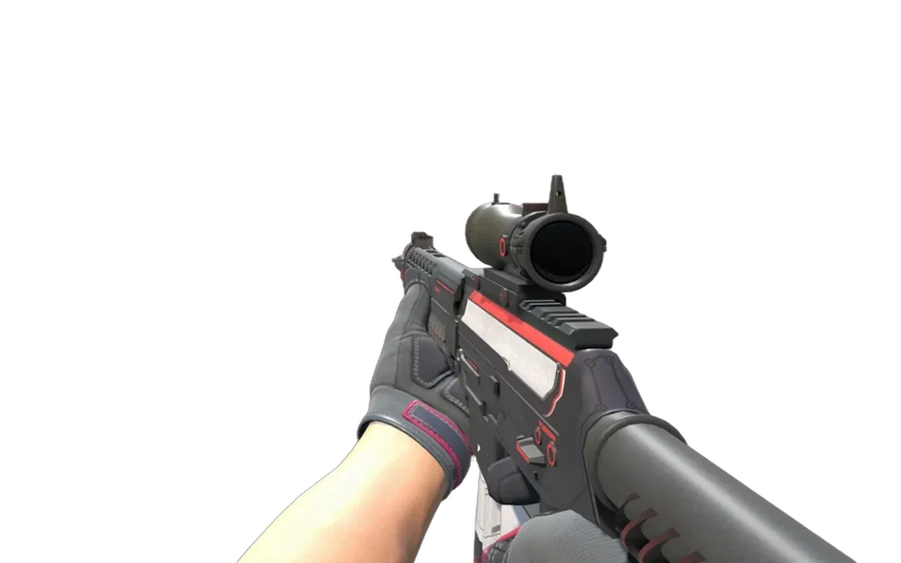 SG 553 Cyrex with Crimson Kimono Specialist Gloves CS2 skin combo