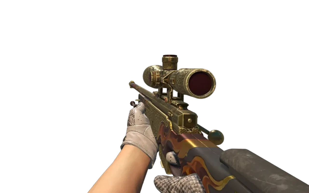 AWP Sovereign Flame with King Snake Driver Gloves CS2 skin combo