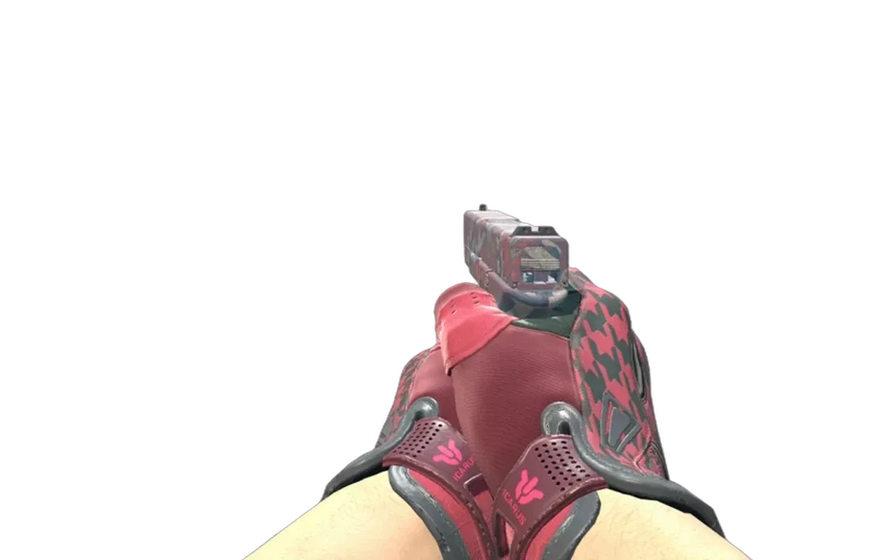 Glock-18 Teal Graf with Scarlet Shamagh Sport Gloves CS2 skin combo