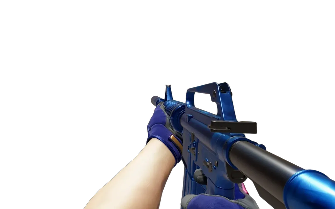 M4A1-S Blue Phosphor with Fade Specialist Gloves CS2 skin combo