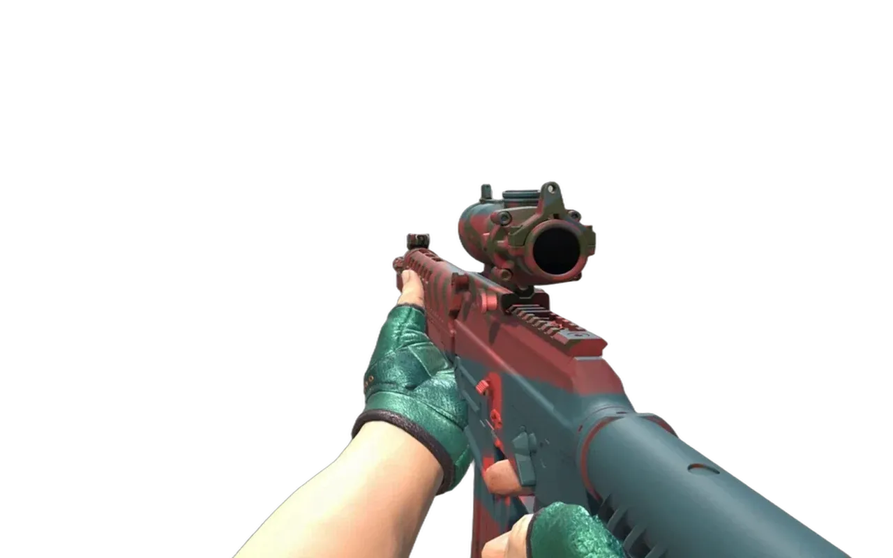 SG 553 Fallout Warning with Jade Broken Fang Gloves CS2 skin combo