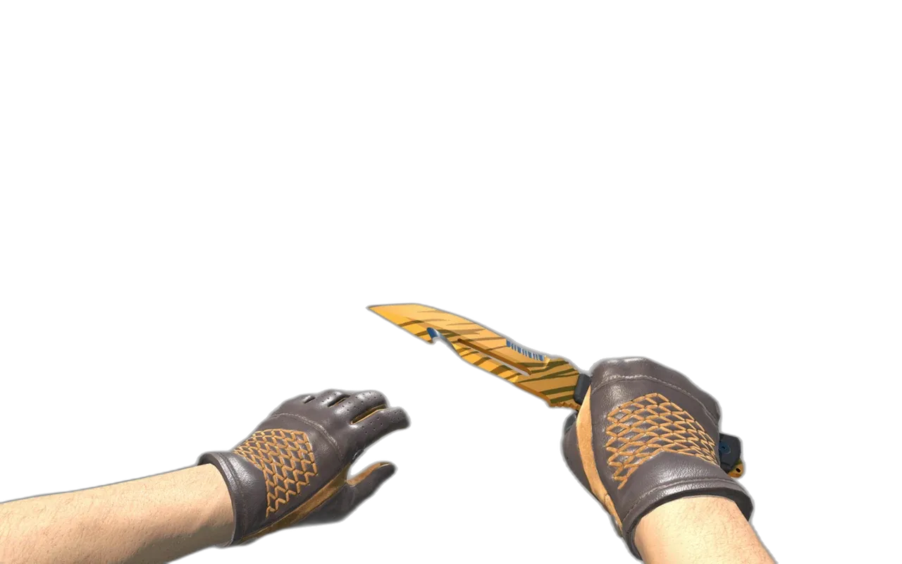 Survival Knife Tiger Tooth with Overtake Driver Gloves CS2 skin combo