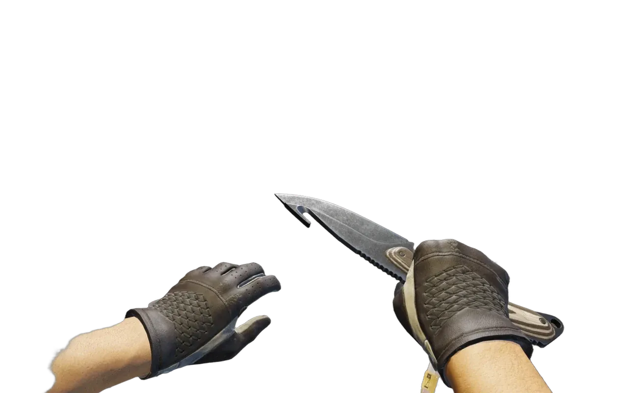 Gut Knife Scorched with Black Tie Driver Gloves CS2 skin combo