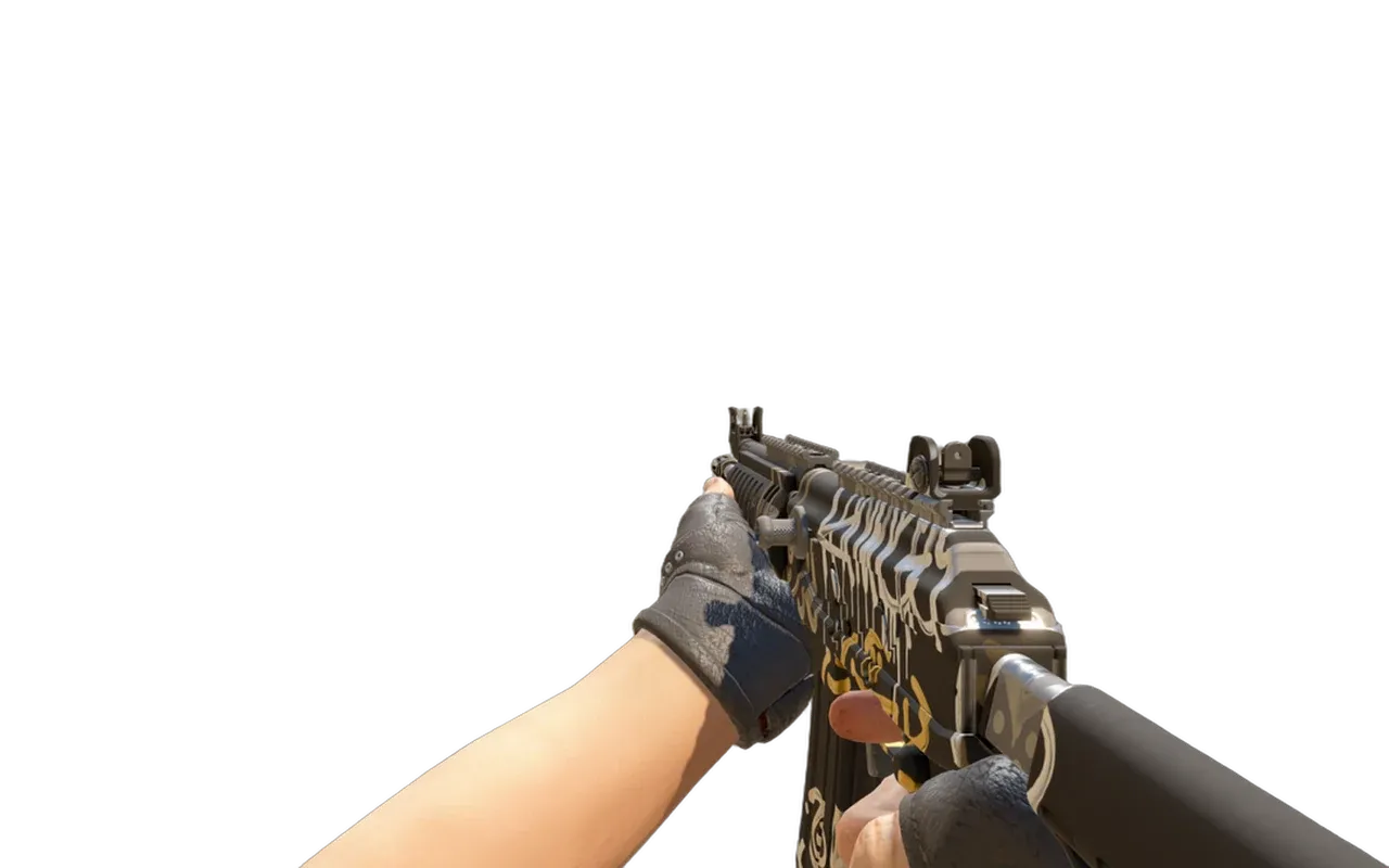 Galil AR Metallic Squeezer with Charred Bloodhound Gloves CS2 skin combo