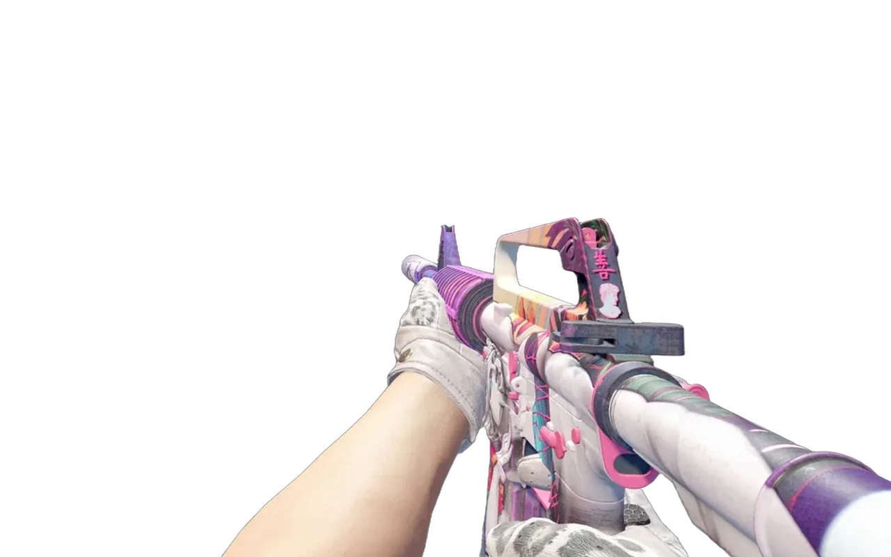 M4A1-S Vaporwave with Snow Leopard Driver Gloves CS2 skin combo