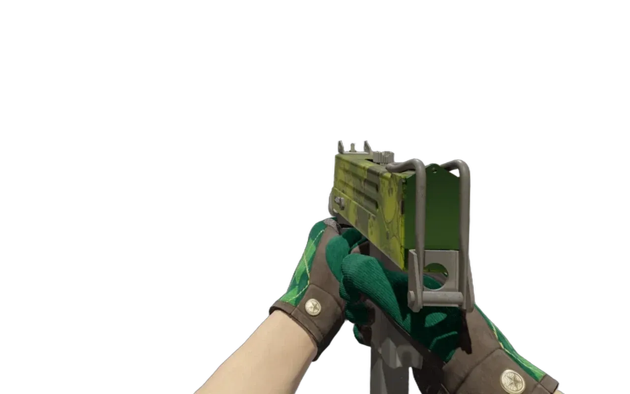 MAC-10 Nuclear Garden with Hand Sweaters Driver Gloves CS2 skin combo