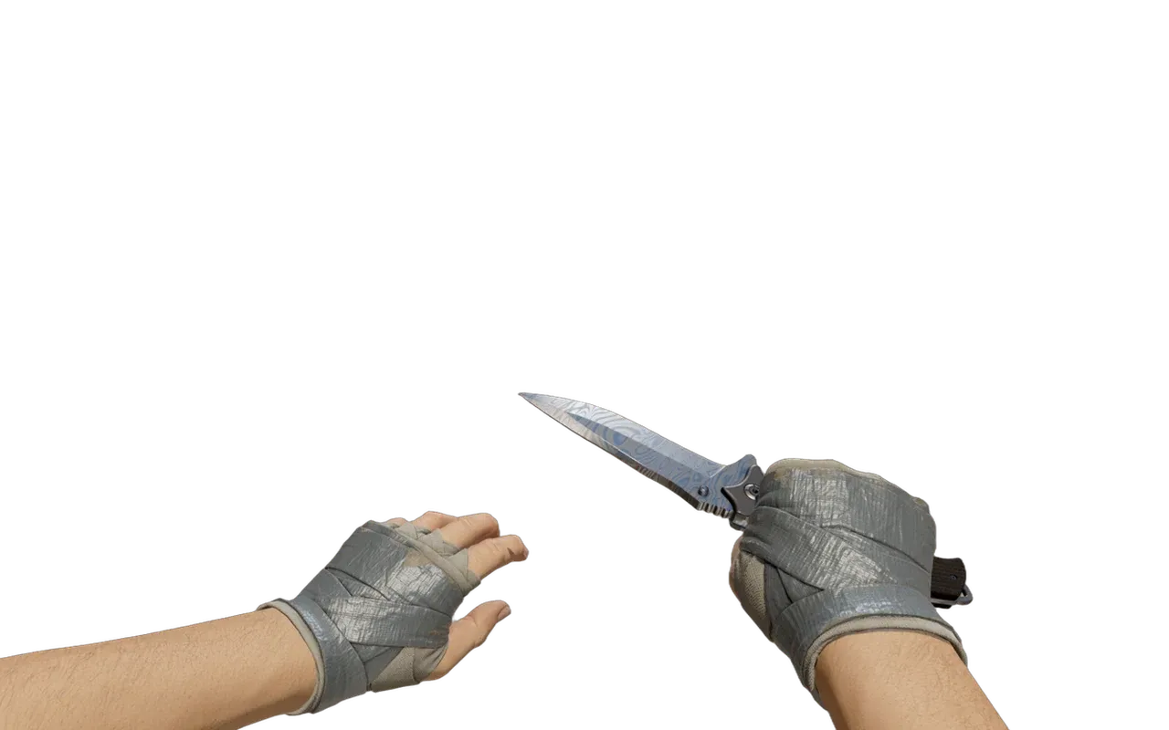 Nomad Knife Damascus Steel with Duct Tape Hand Wraps CS2 skin combo