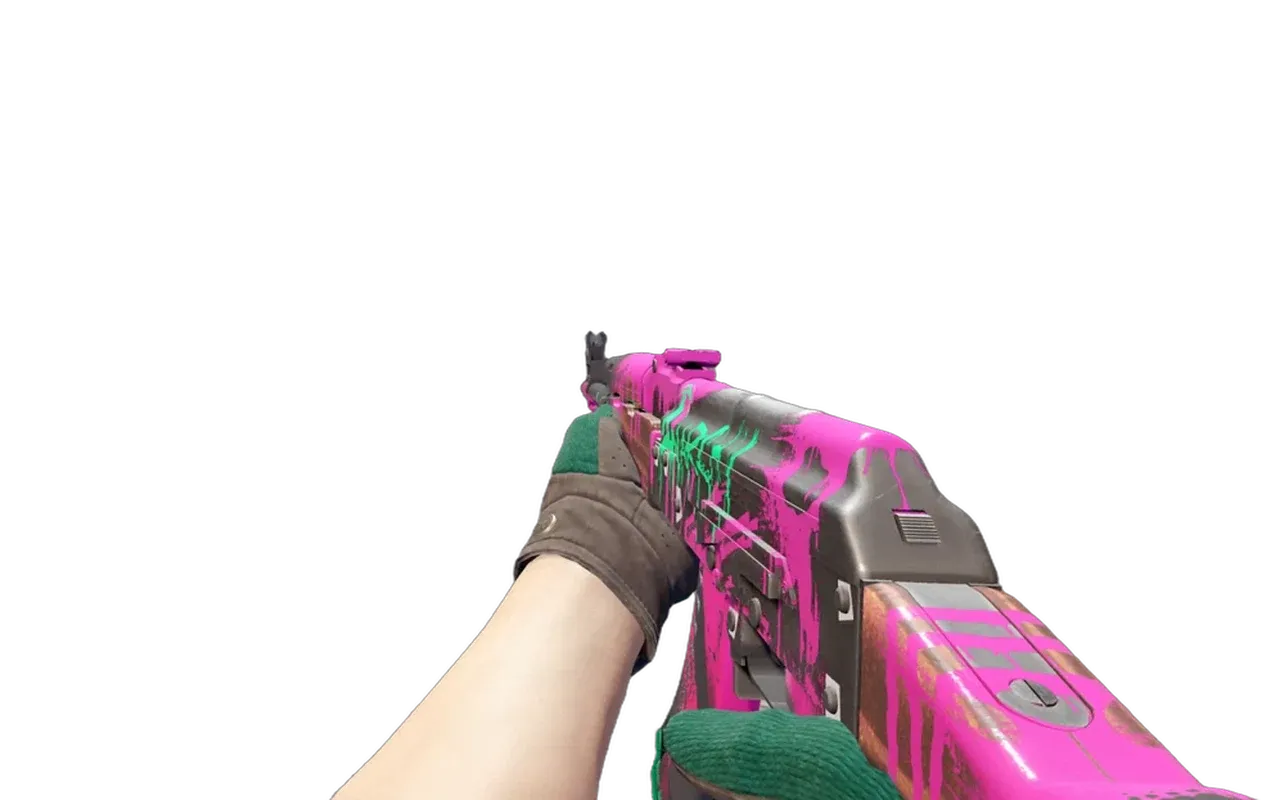 AK-47 Neon Revolution with Hand Sweaters Driver Gloves CS2 skin combo