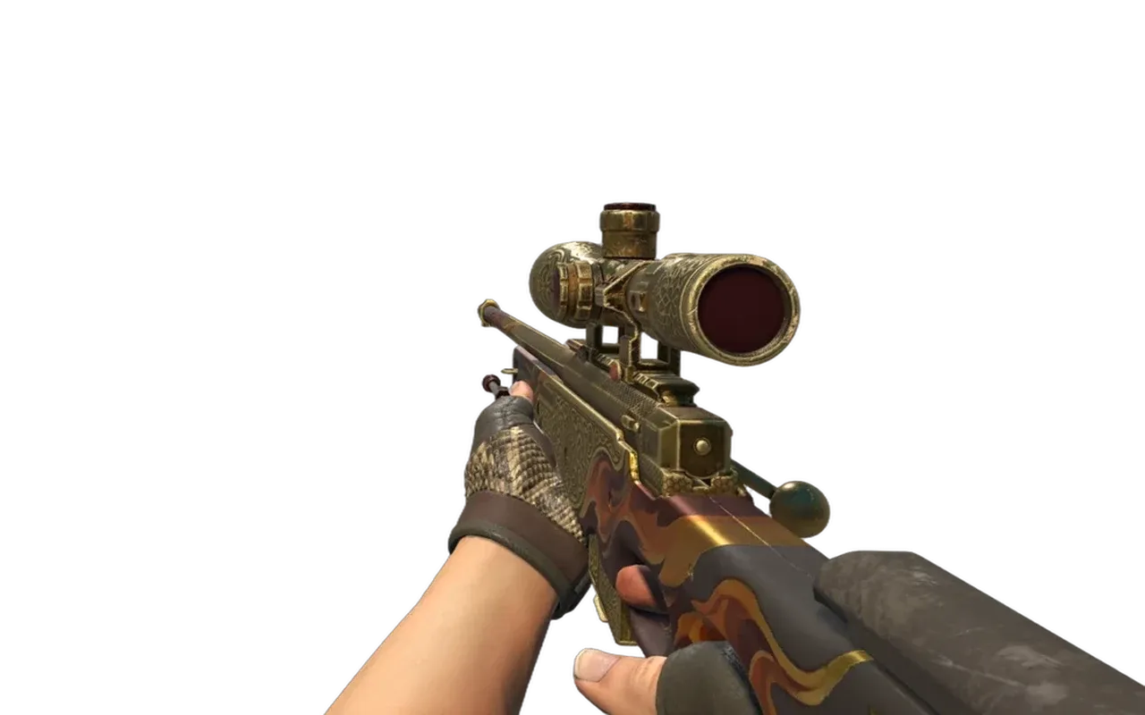 AWP Sovereign Flame with Rattler Hydra Gloves CS2 skin combo