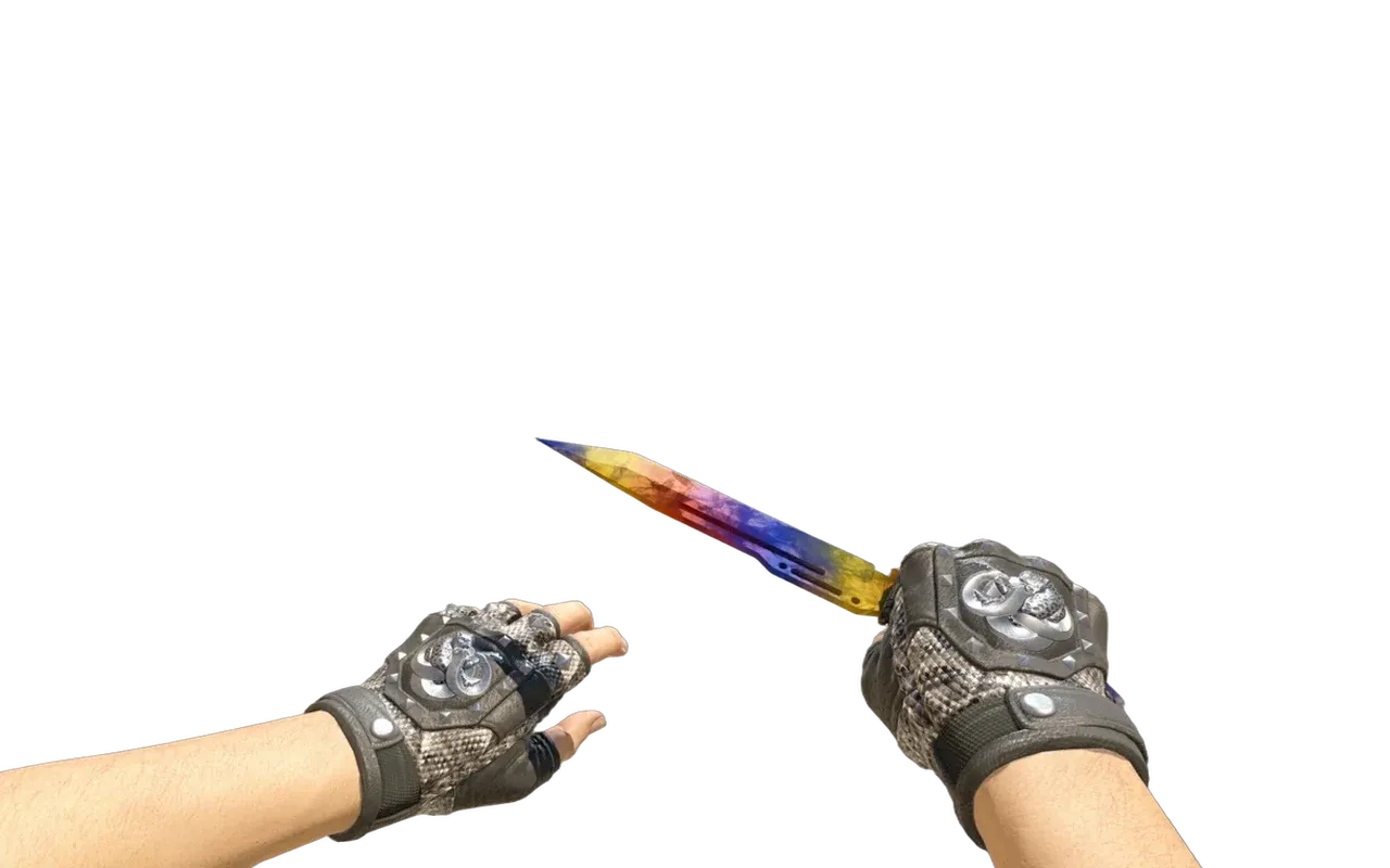 Paracord Knife Marble Fade with Unhinged Broken Fang Gloves CS2 skin combo