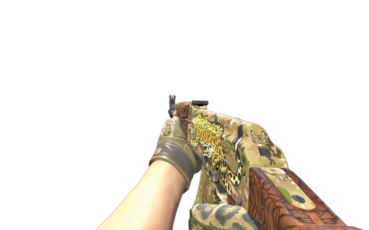 AK-47 Panthera onca with Queen Jaguar Driver Gloves CS2 skin combo