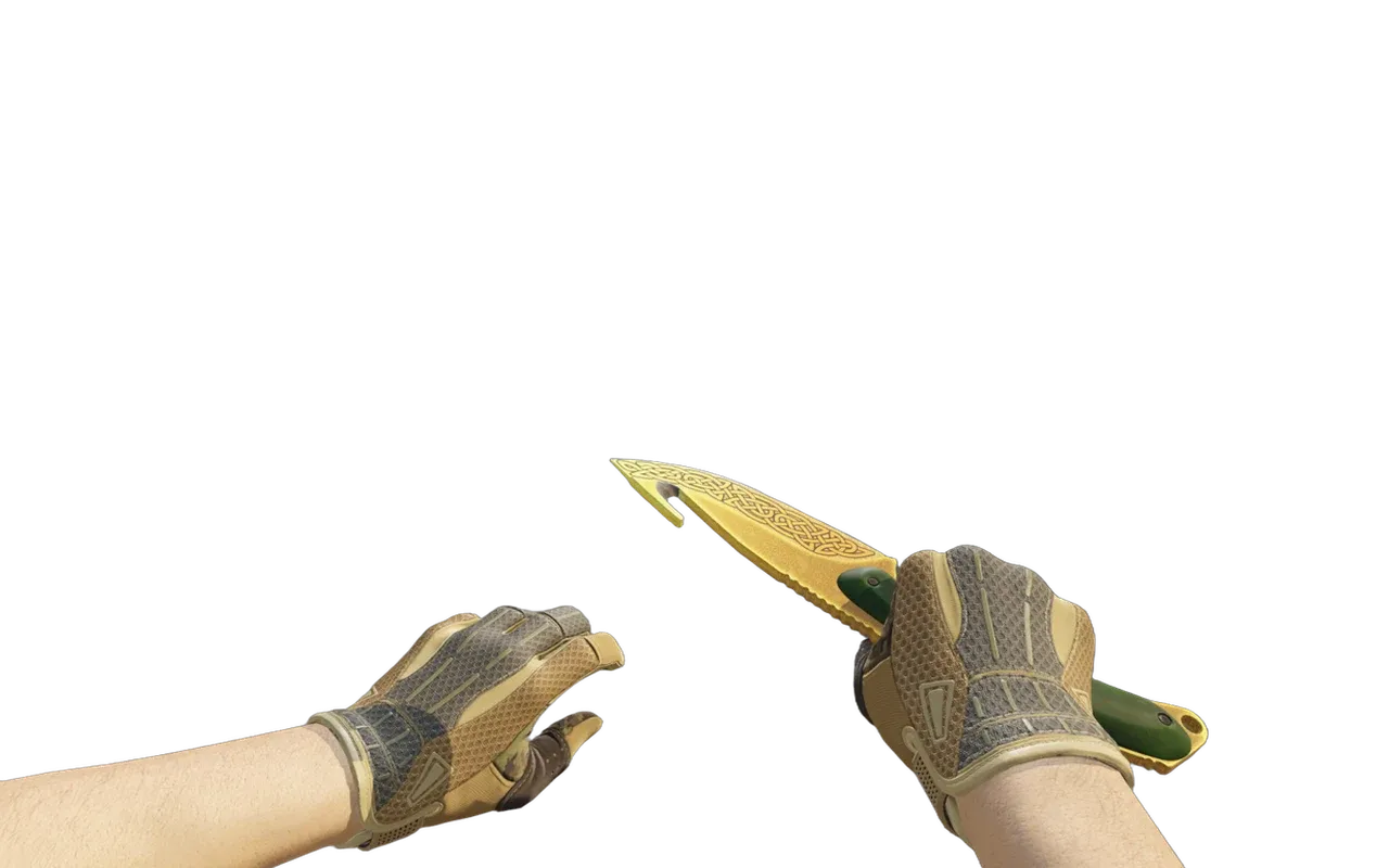 Gut Knife Lore with Arid Sport Gloves CS2 skin combo