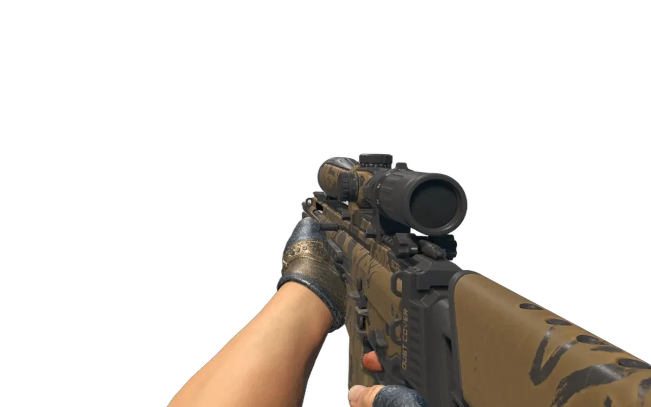 SCAR-20 Sirocco Script with Bronzed Bloodhound Gloves CS2 skin combo