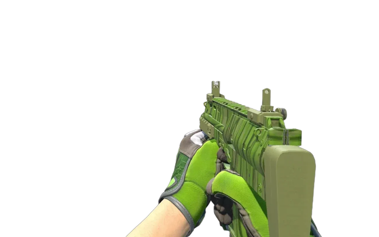 MP7 Tall Grass with Emerald Web Specialist Gloves CS2 skin combo