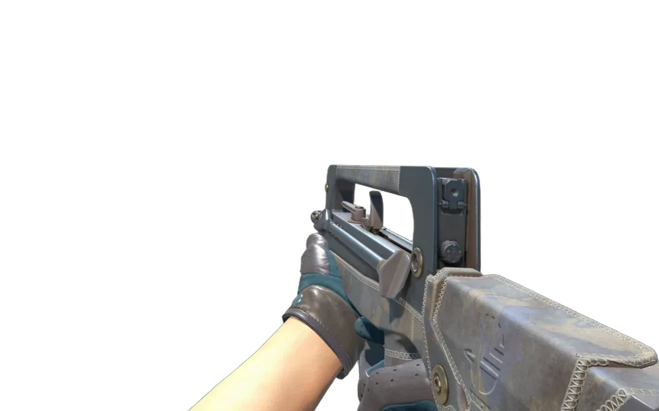 FAMAS Half Sleeve with Seigaiha Driver Gloves CS2 skin combo