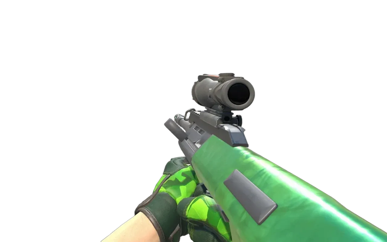 AUG Carved Jade with Lime Polycam Specialist Gloves CS2 skin combo
