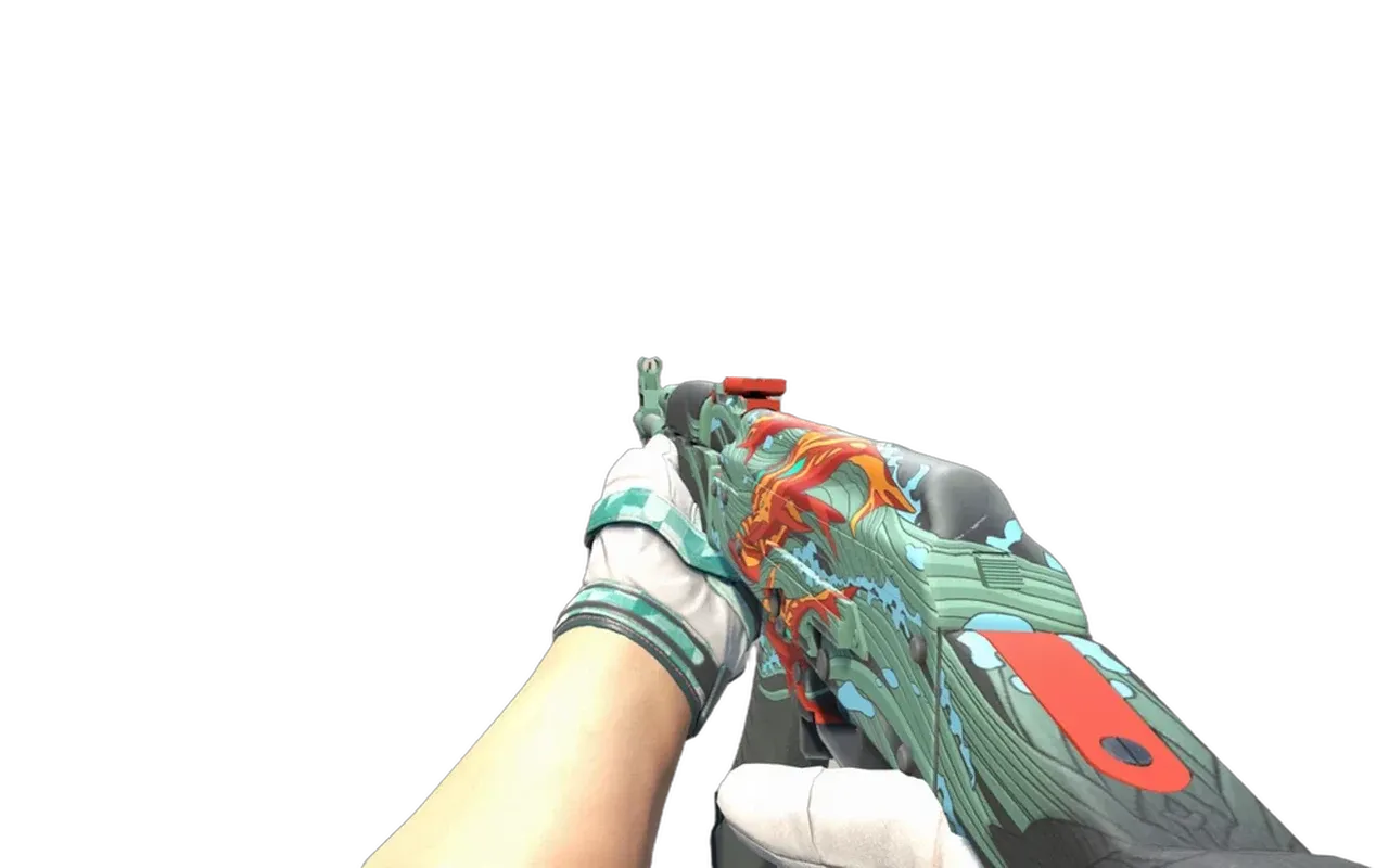 AK-47 Aquamarine Revenge with Spearmint Moto Gloves CS2 skin combo