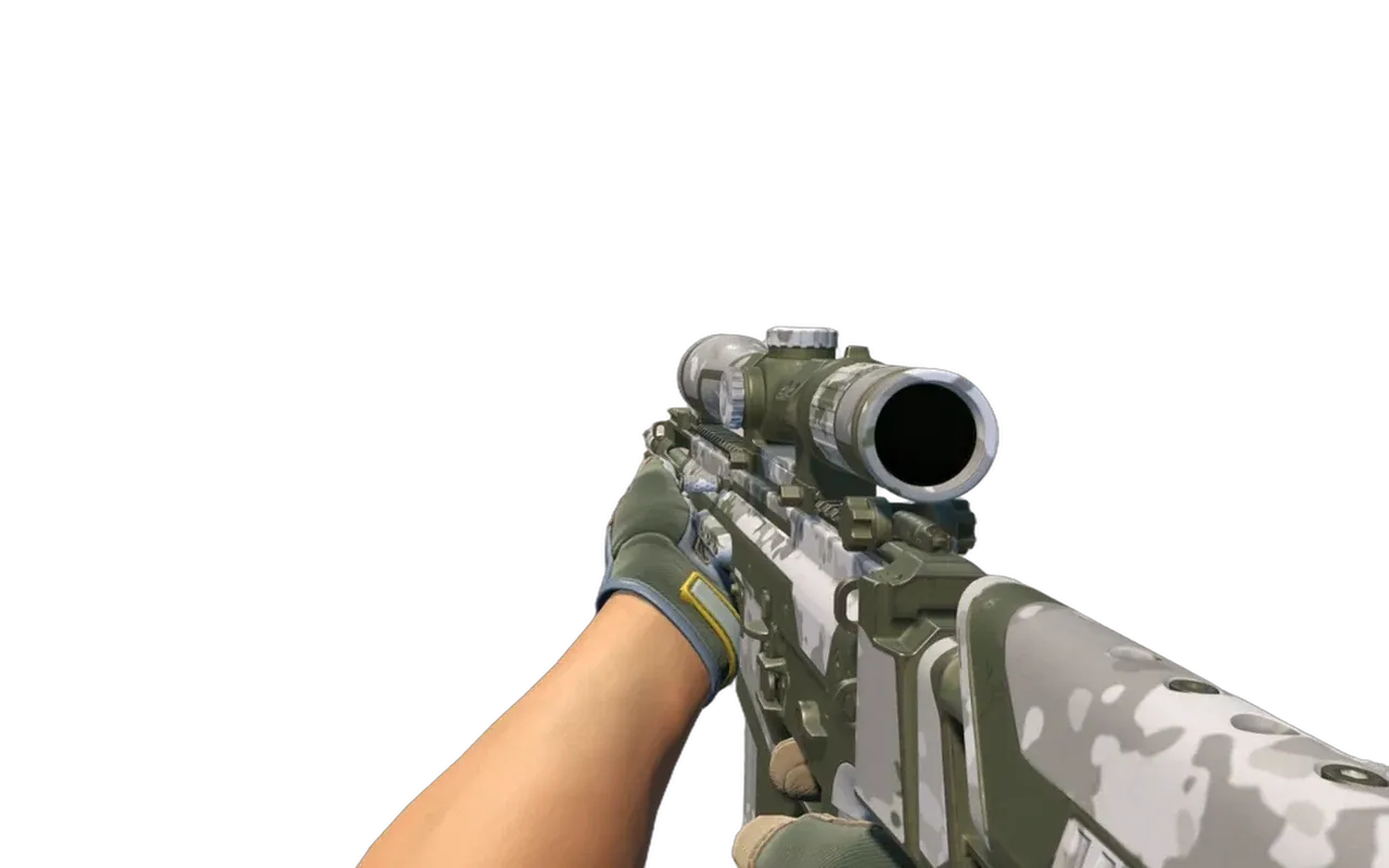 SCAR-20 Arctic Camo Panels with Lt. Commander Specialist Gloves CS2 skin combo