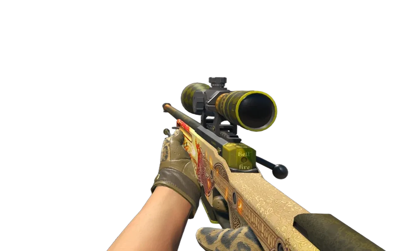 AWP Dragon Lore with Queen Jaguar Driver Gloves CS2 skin combo