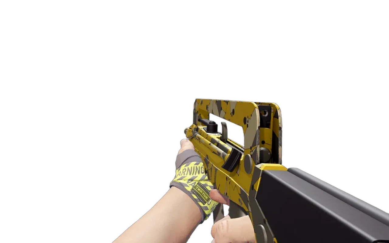 FAMAS Neural Net with CAUTION! Hand Wraps CS2 skin combo