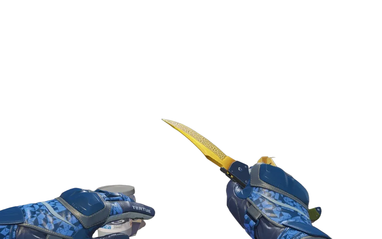 Falchion Knife Lore with Polygon Moto Gloves CS2 skin combo