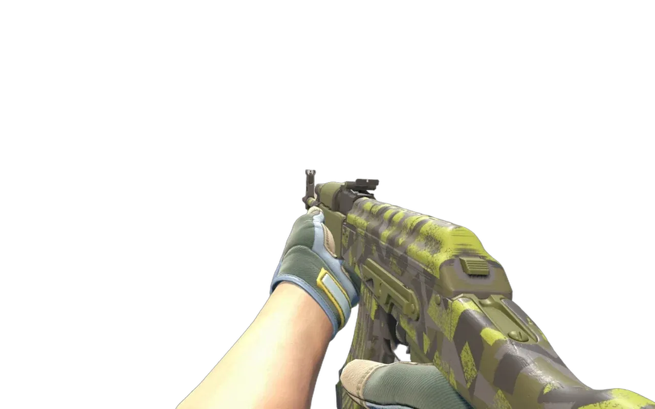 AK-47 Olive Polycam with Lt. Commander Specialist Gloves CS2 skin combo