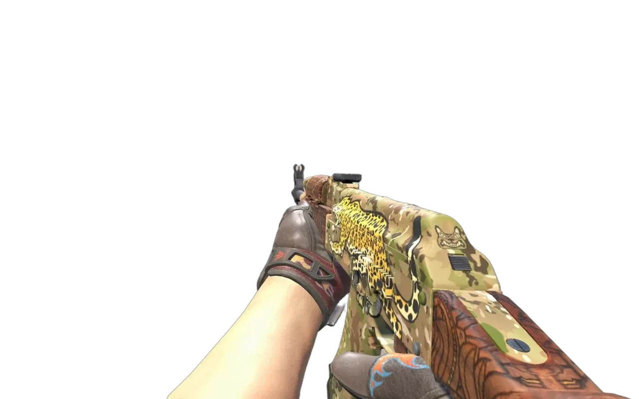 AK-47 Panthera onca with Blaze Sport Gloves CS2 skin combo